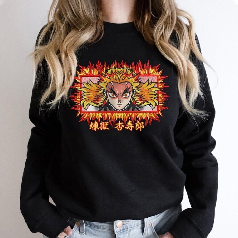 Demon Slayer Rengoku Flame Hashira Anime Graphic Sweatshirt